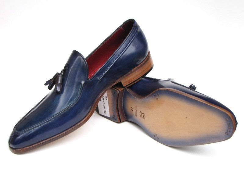 Paul Parkman Men's Tassel Loafer Blue Leather (ID#083-BLU)