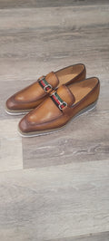 Men’s Genuine Leather Buckle Loafers | Slip-On Dress Shoes