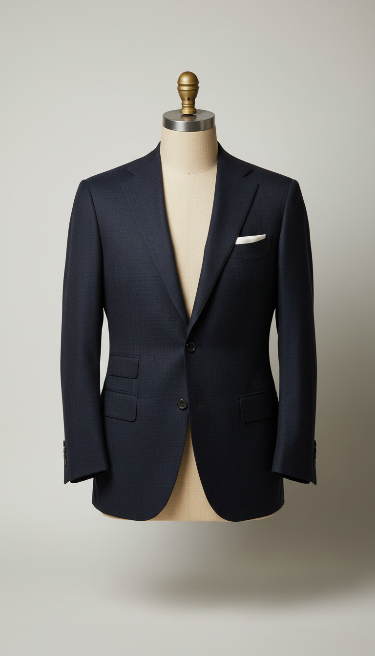 Navy Wool Bespoke Suit