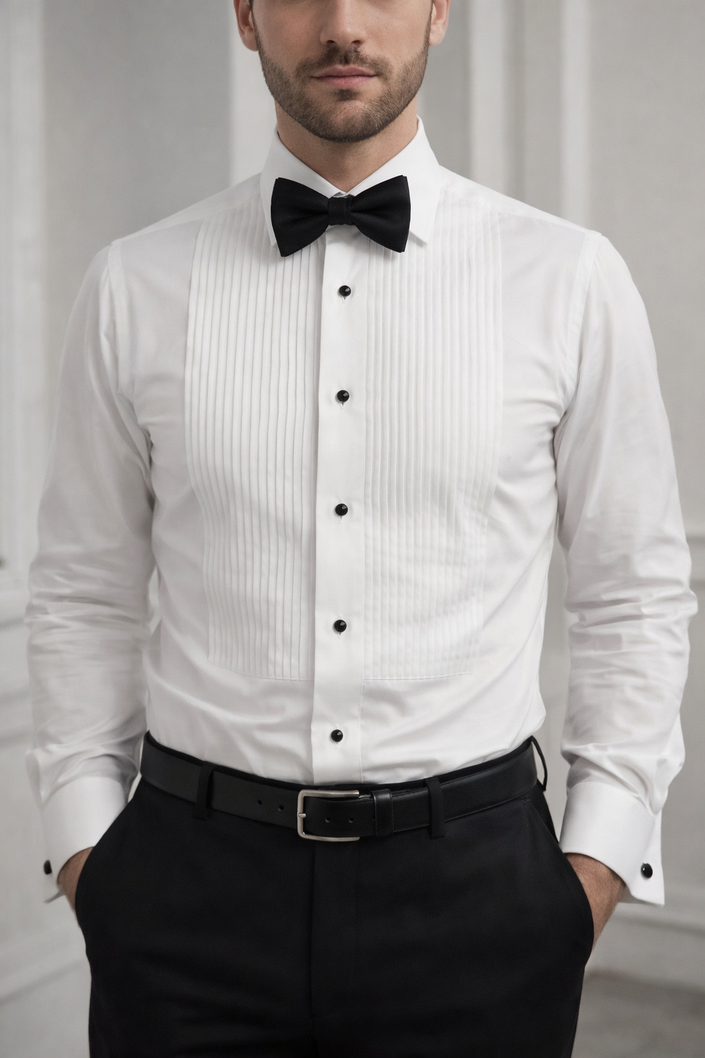 Pleated Tuxedo Formal Shirt