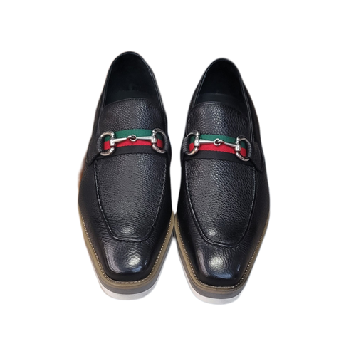 Men’s Genuine Leather Buckle Loafers | Slip-On Dress Shoes