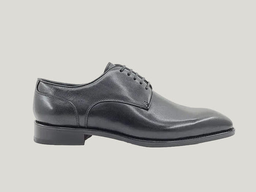 Plain-Toe Burnished Leather Dress Shoes