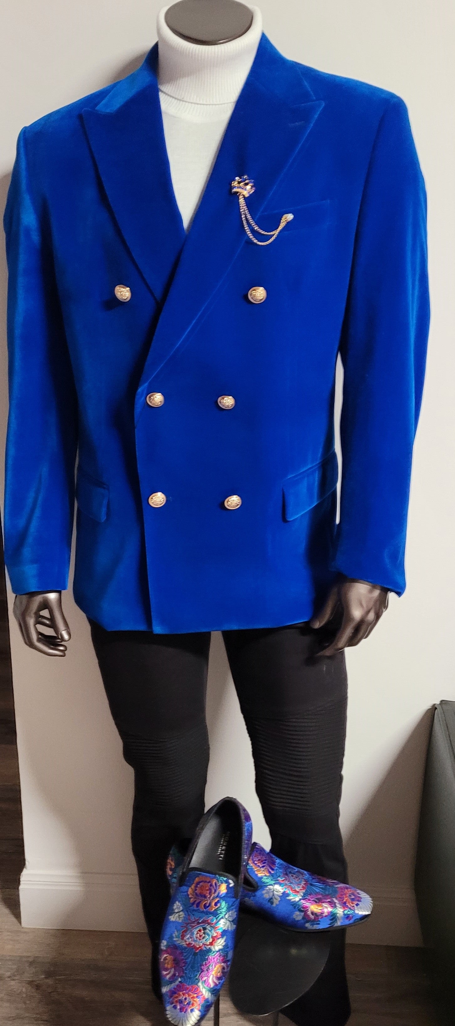 Double Breasted Velvet Jacket