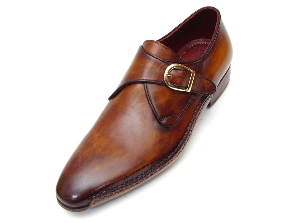 Paul Parkman Men's Single Monkstraps Brown Leather (ID#69V5E)